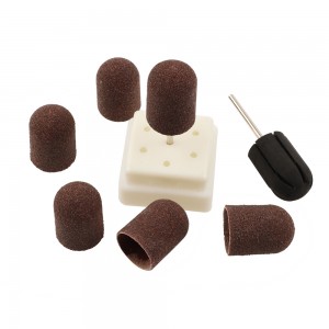 16mm brown nail sanding caps for grinding machine manicure pedicure tools