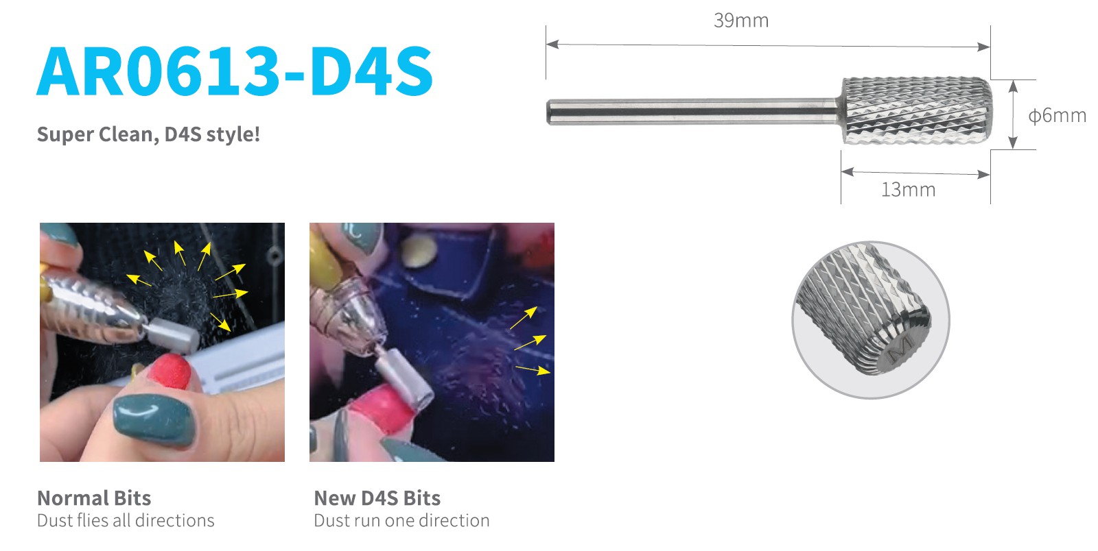 Carbide Nail Bit AR0613-D4S detail