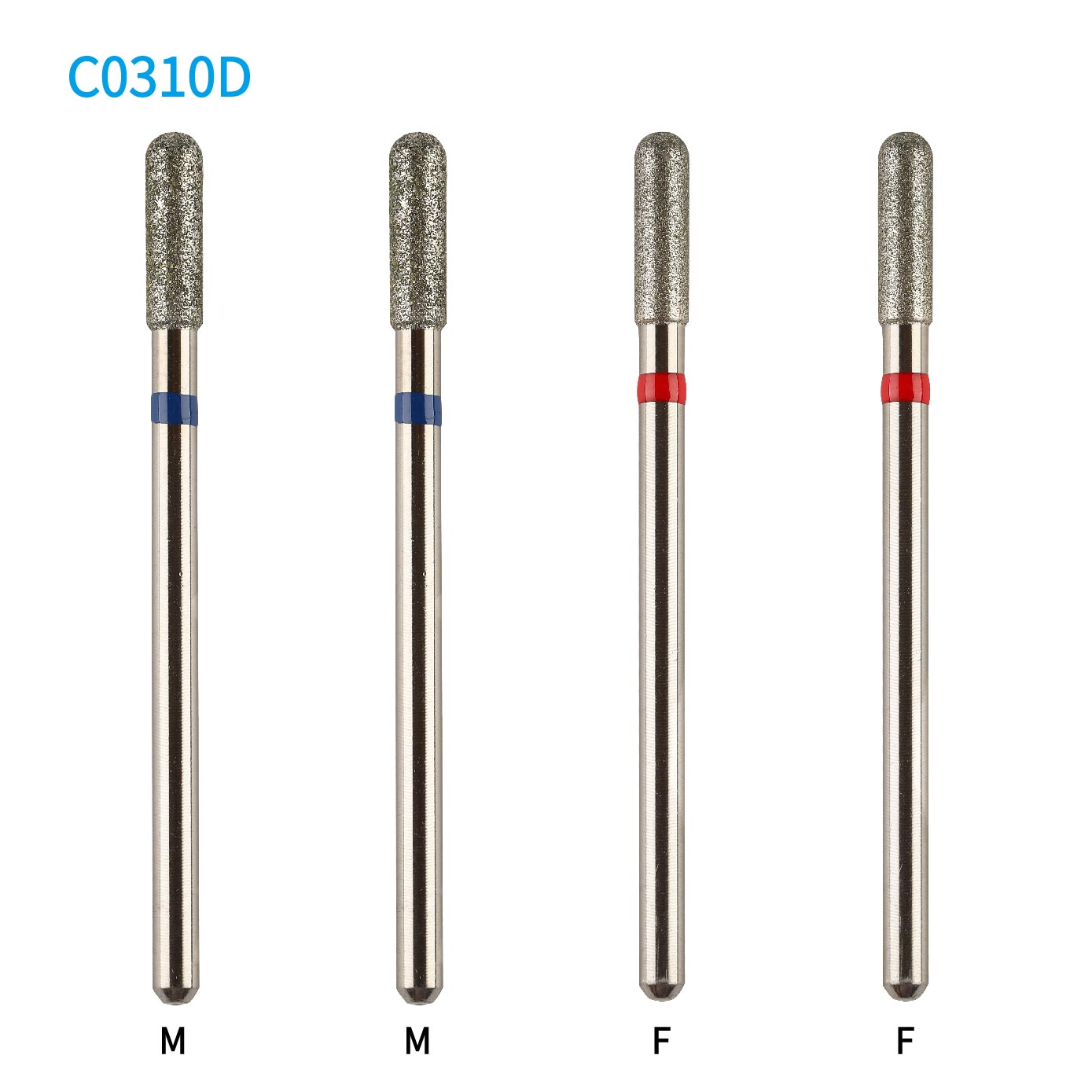 Cylinder Round Top Diamond Nail Drill Bit C0310D