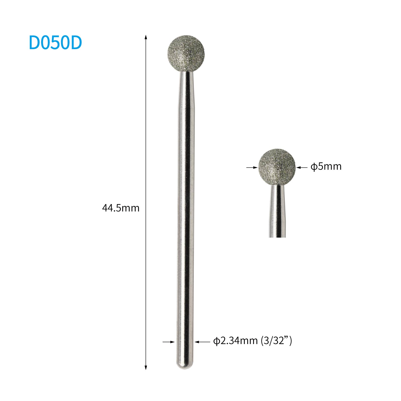 Diamond Nail Drill Bit Round 5.0mm