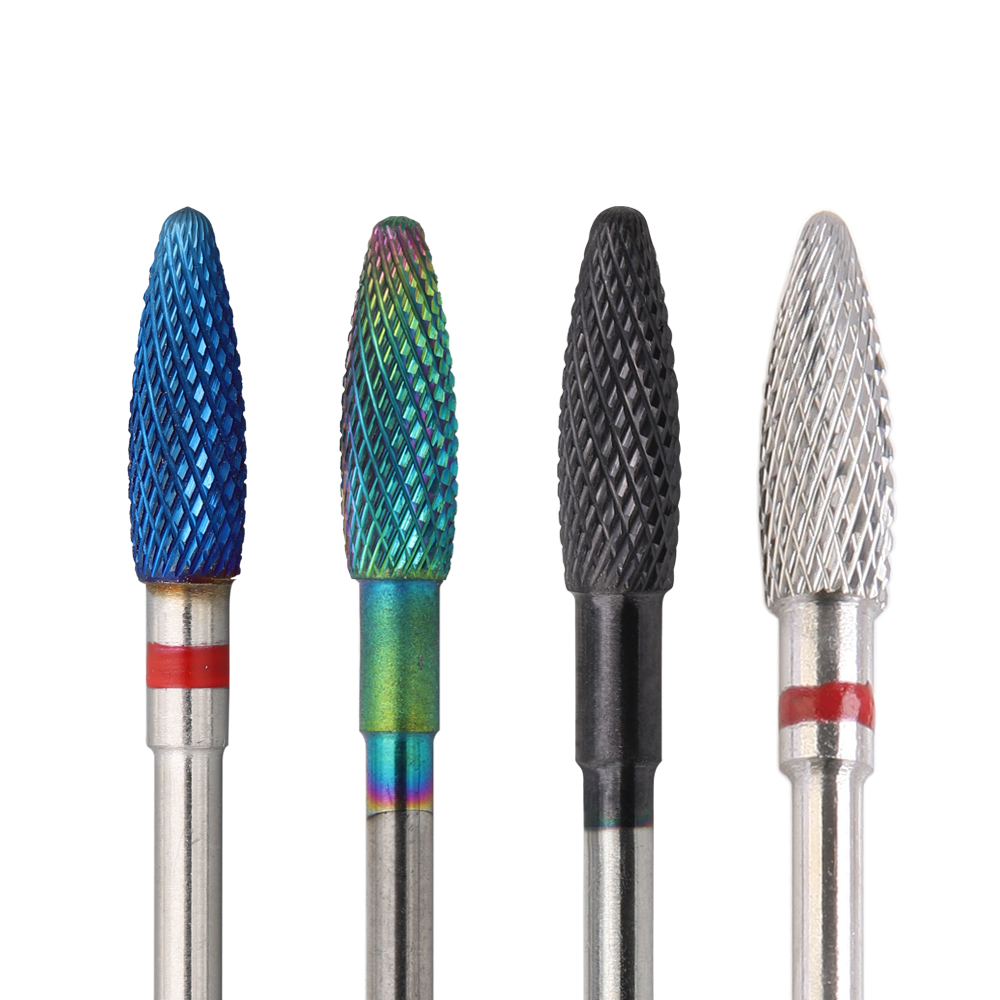 Colorful Coated Flame Carbide Nail Bits H0413 with Φ4×13 head