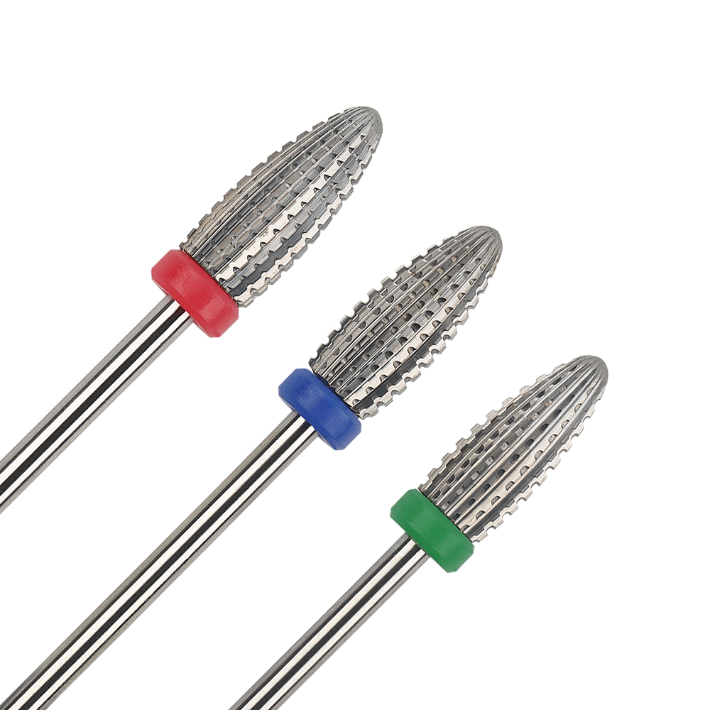 6mm tungsten carbide nail drill bit Flame Shape silver manicure tool H0615A-P5S Featured Image