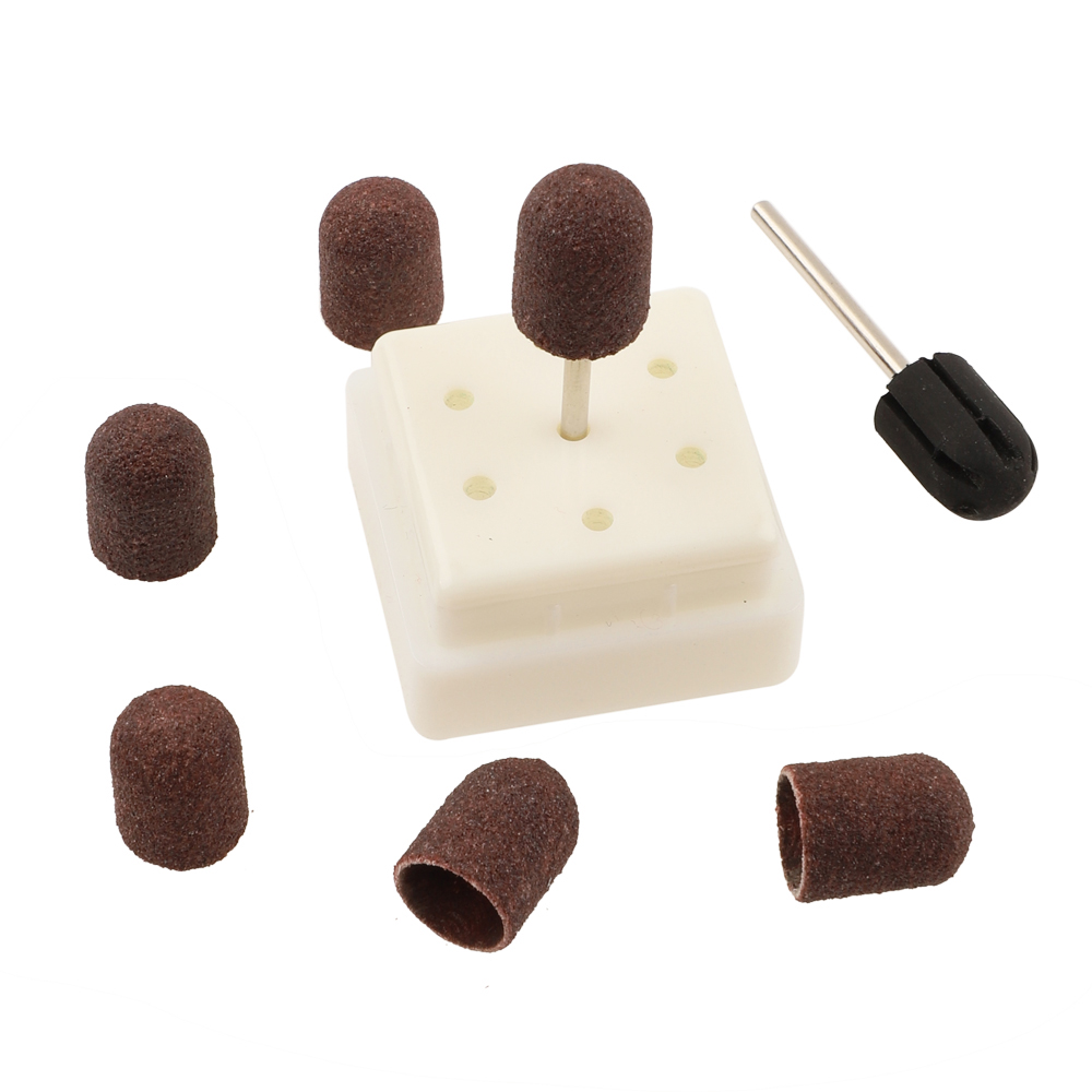 10*15 pedicure sanding polisher nail drill bits brown fused alumina beauty nail grinding caps