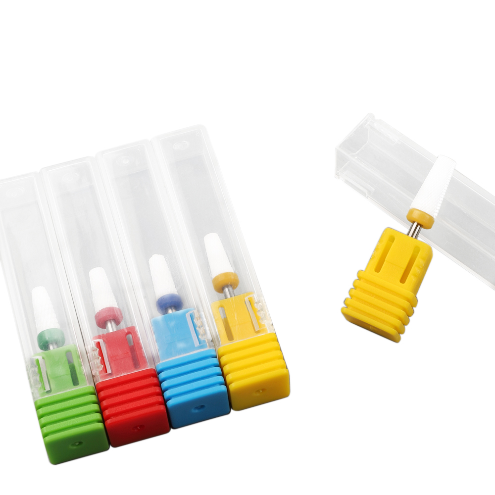cone flat end bit ceramic nail drill bit ceramic electric nail file bit